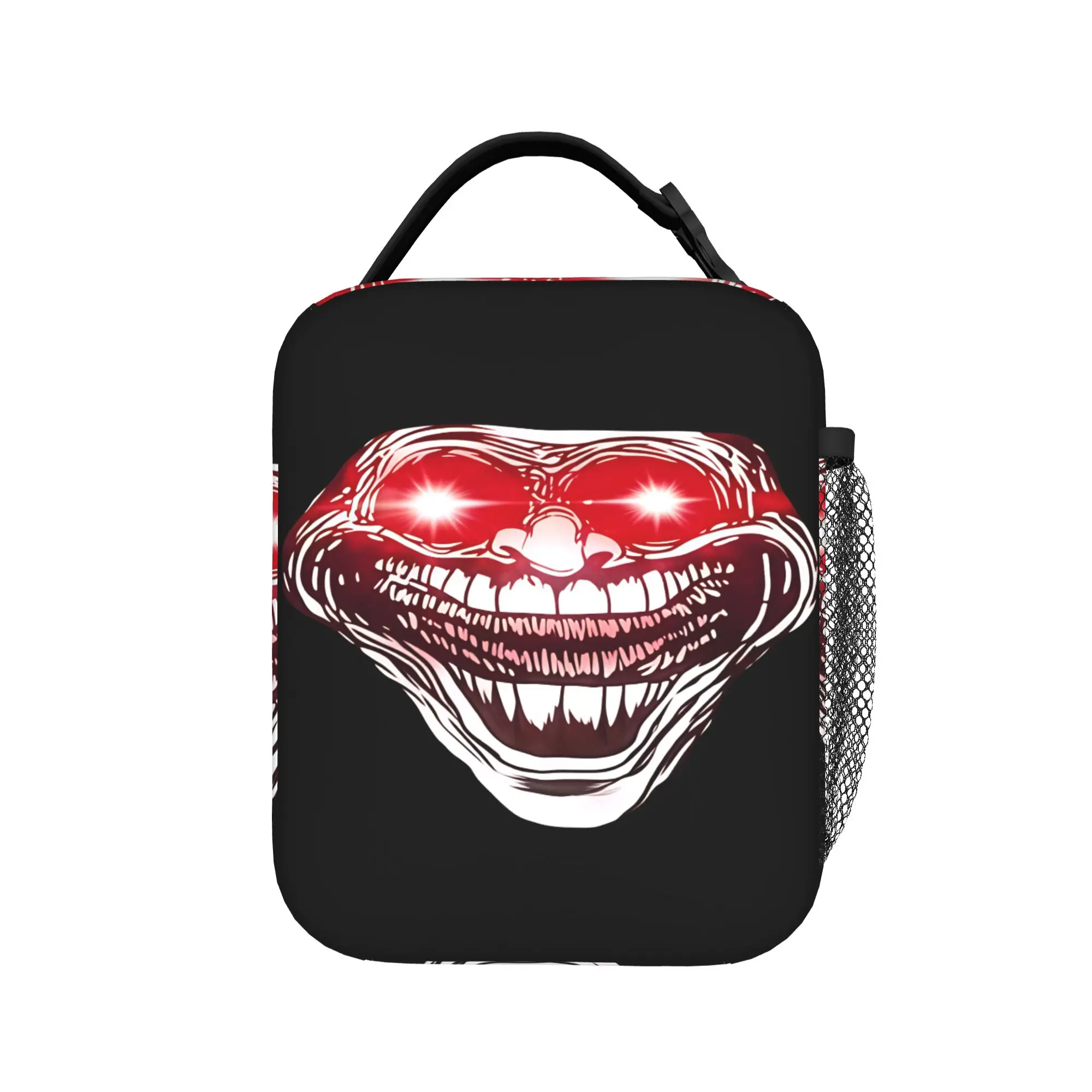 Фото Сумка для обеда с мемом Trollface, портативная сумка-холодильник для пикника на открытом воздухе, сумка для еды для девочек, из оксфордской ткани, на заказ. №1