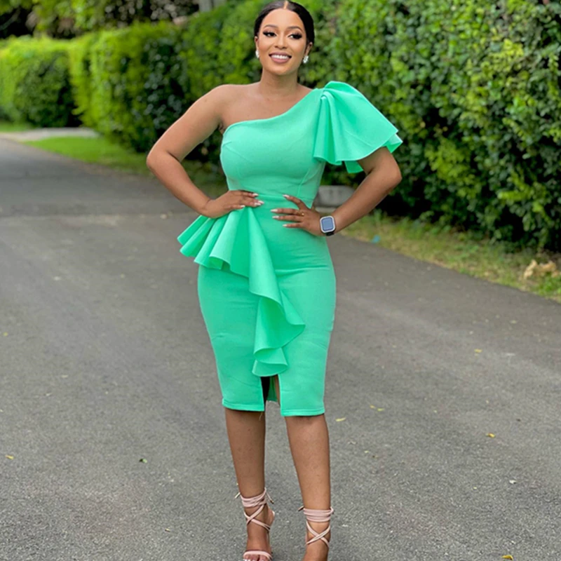 Элегантные вечерние платья на одно плечо для женщин нежный темперамент без