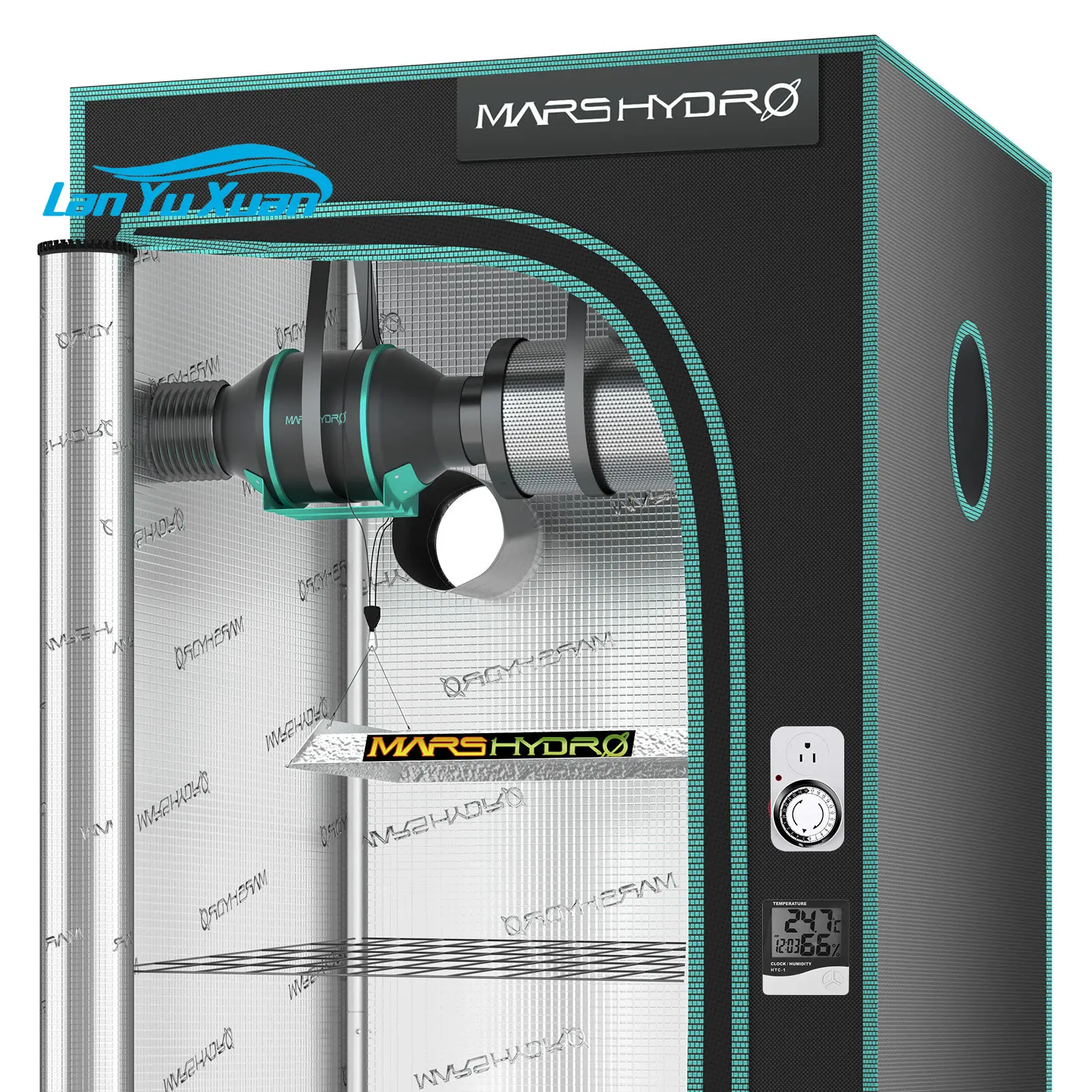 

TS 600 Light 60x60x140cm 2X2 24x24 Indoor Full Grow Tent Kits With Carbon Filter