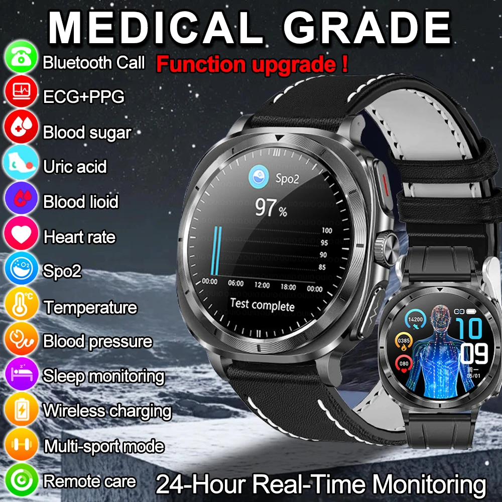 Новые умные часы медицинского класса для мужчин ЭКГ + PPG липиды в крови сахарная