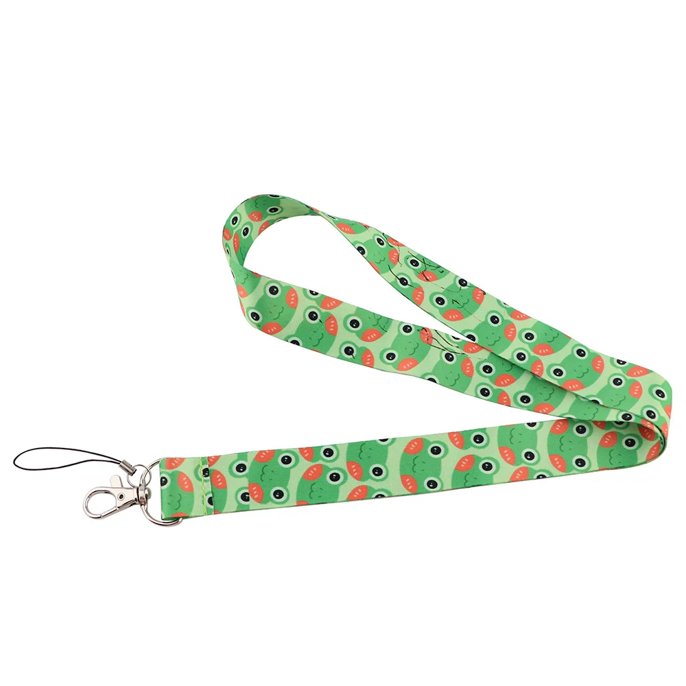 

Милый шнурок для ключей с героями мультфильмов лягушки, держатели для ID значков, ремешки для шеи телефона с животными, аксессуары для брелок...