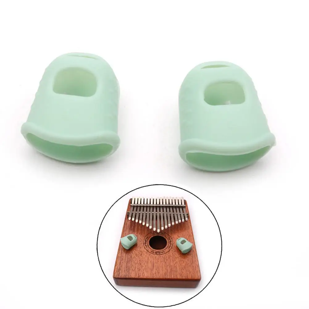 

1 Pair Kalimba Guitar Thumb Finger Picks Hand Finger Protector Silica Gel Finger Cots Sleeve Fingertip Nail Protection Covers