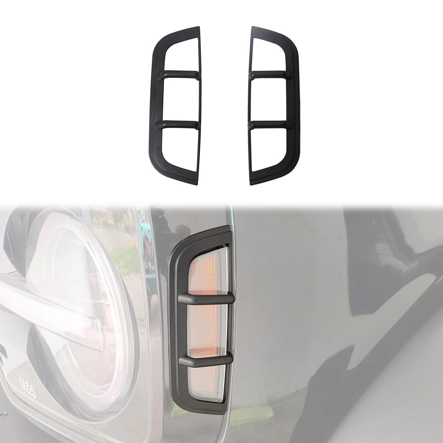 

Car Exterior Front Bumper Side Marker Light Guard Cover Decoration for Ford Bronco 2021-2023 2Pcs ABS Carbon Fiber Accessories