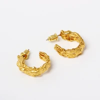 vintage ins fashion earrings metal pure color circle shape korean earrings for girl and women