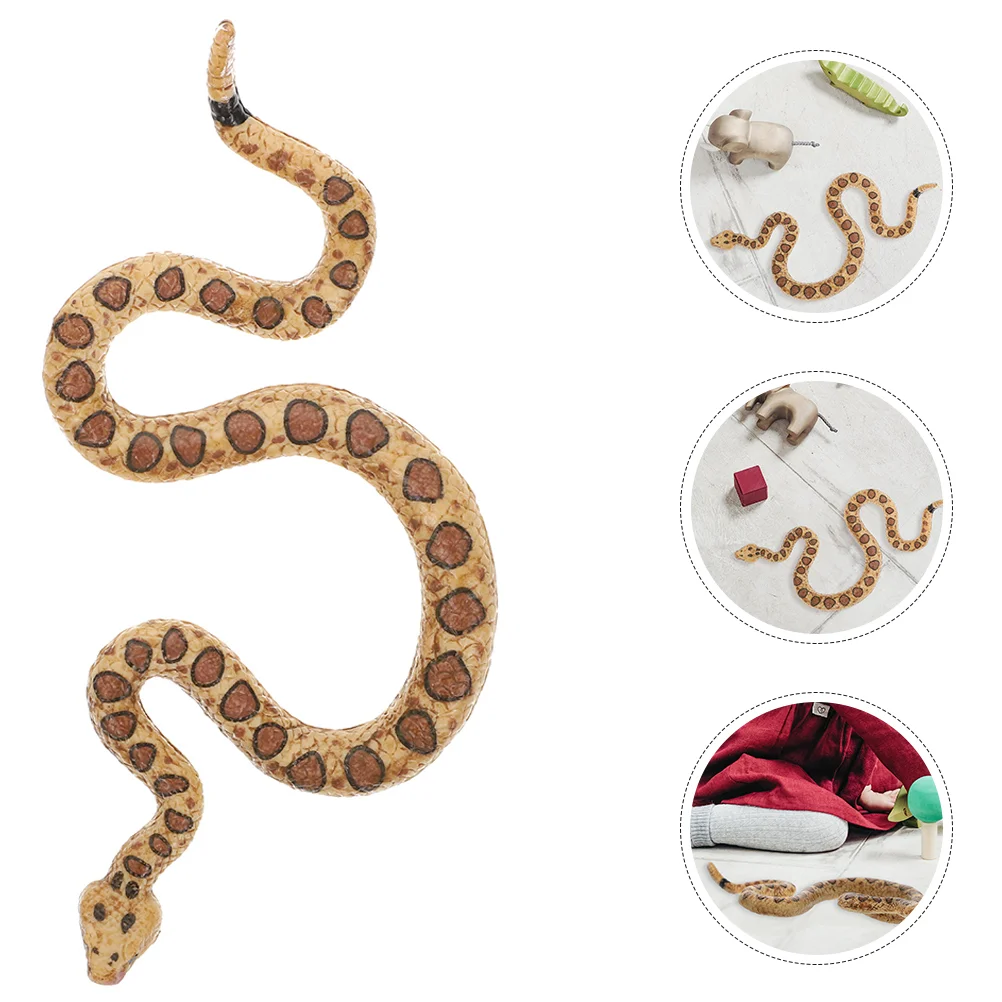 

2 Pcs Toy Simulation Animal Model Artificial Snake Figures Decor Plastic Figurines Ornament Child Recognition Prank Props