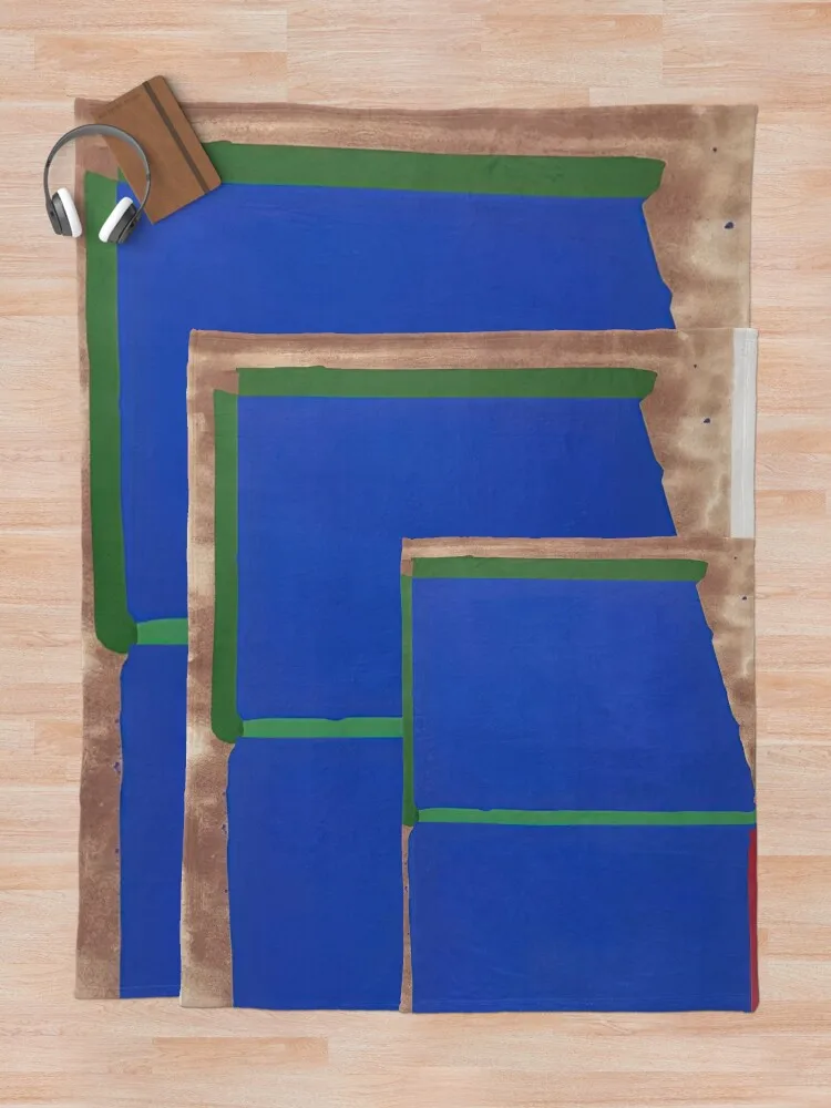 John Hoyland - Блюз Зелень 1969 г. Пледы Постельное белье Роскошные дизайнерские одеяла