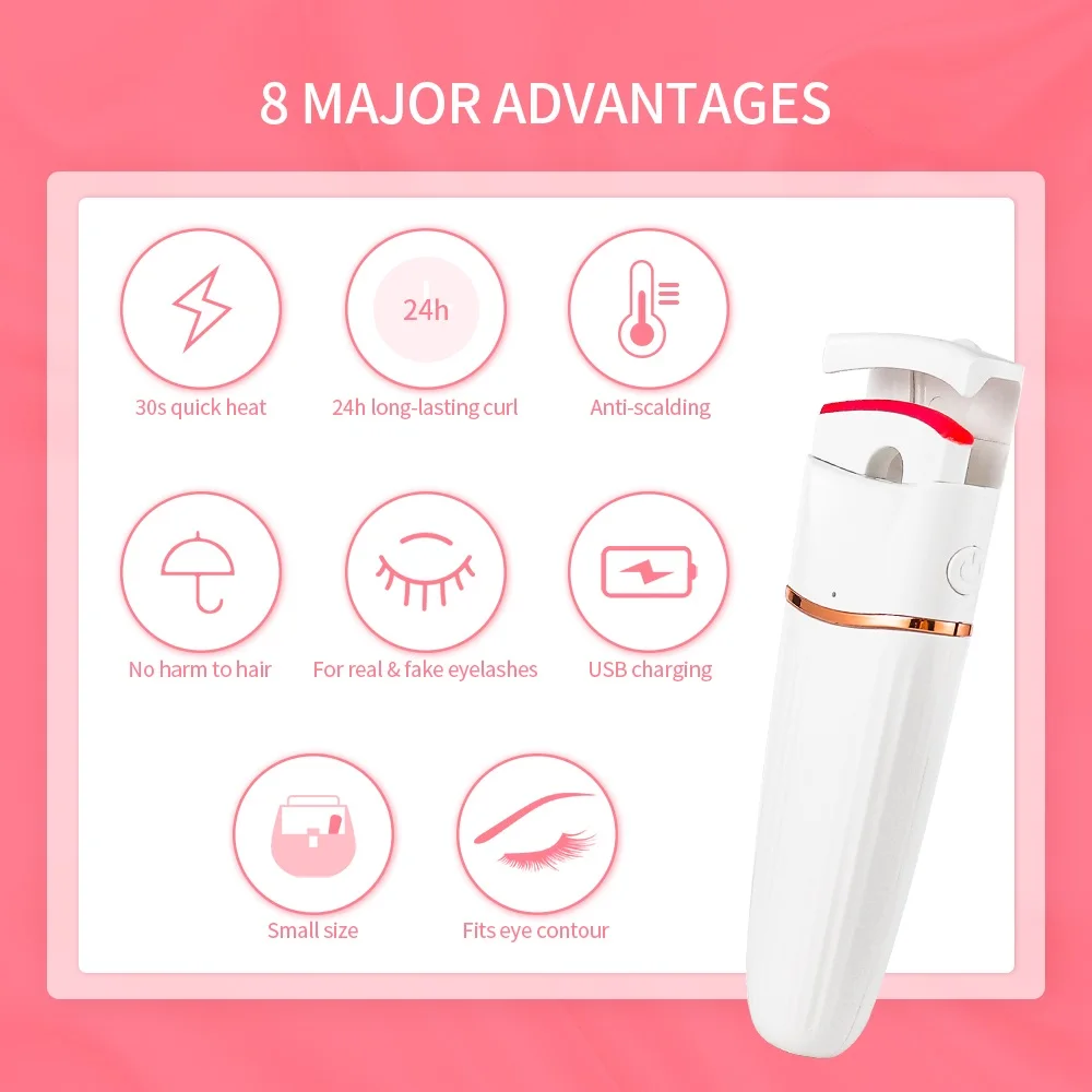 Electric Eyelash Curler Heated Clip 5s Fast Curling Lash Eye Long-lasting Perm Ironing |