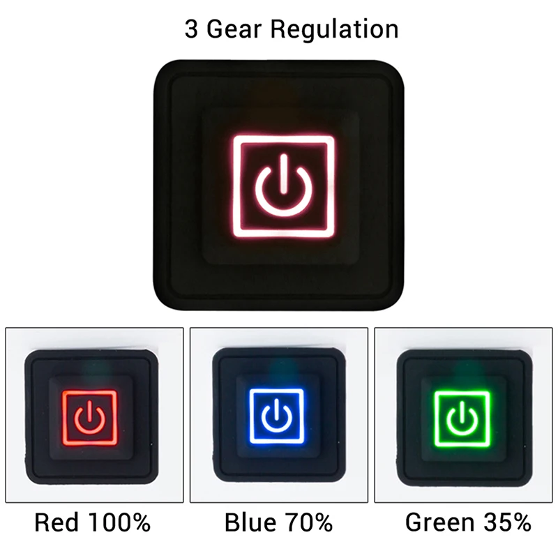 

1pc 5V-15V 3 Gear Temp Control Waterproof Heating Switch Clothes Silicone Button