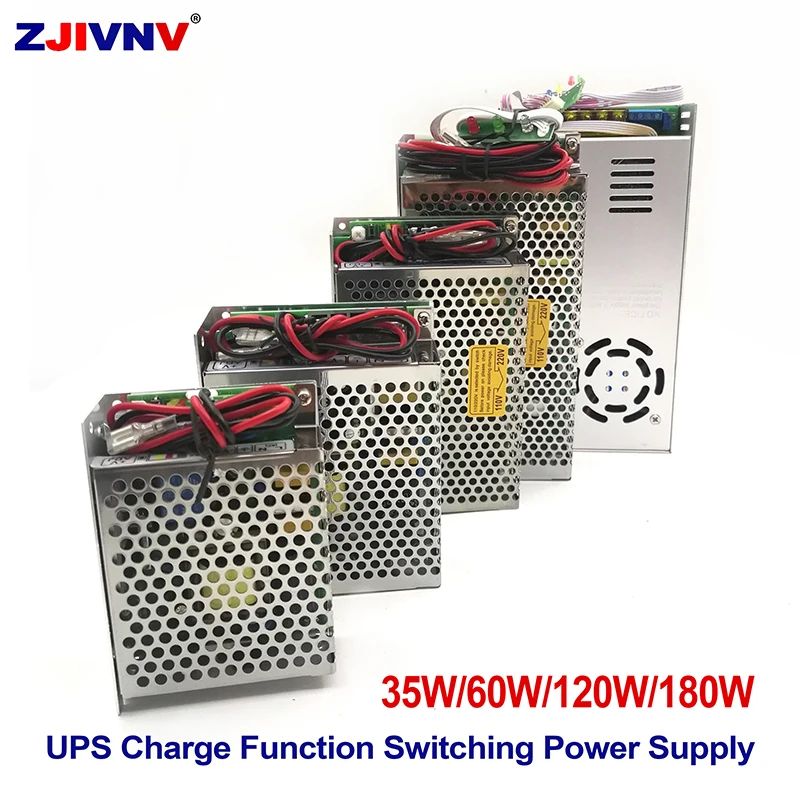 

ZJIVNV UPS/Charge Function Switching Power Supply SC-35W SC-60W SC-120W SC-180W AC 100-240V to DC 12V 24V Battery Charge