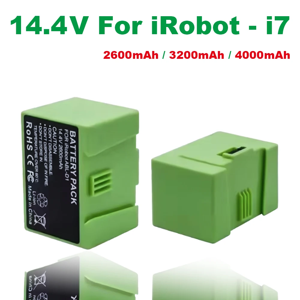 Фото Для iRobot Roomba i7 Сменный аккумулятор 4000 мАч 14,4 В для i3 i4 i5 i6 i7 i8 J7 E5 серии пылесос перезаряжаемый аккумулятор №1