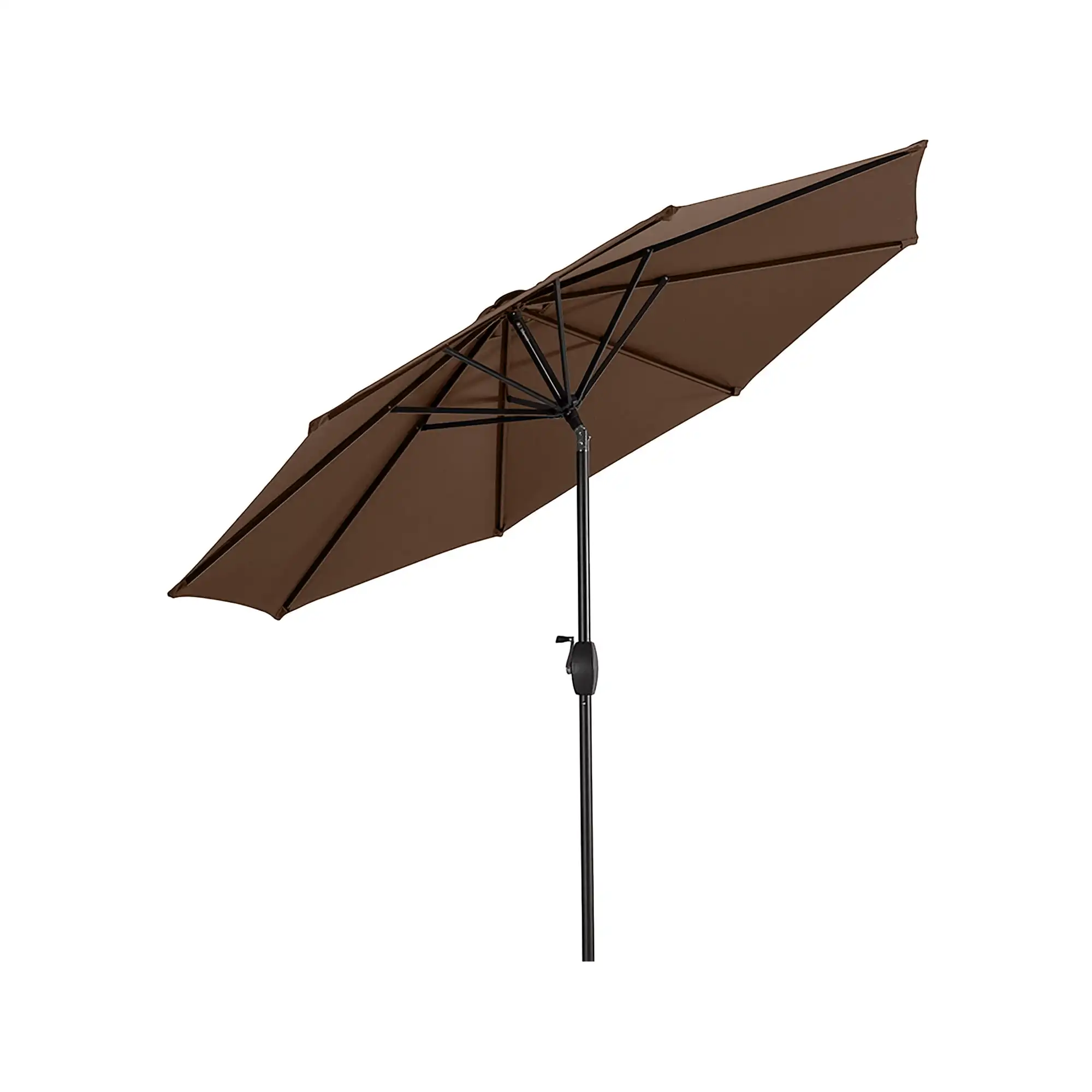 

9 Ft Outdoor Patio Market Umbrella with Tilt & Crank Lift, Coffee