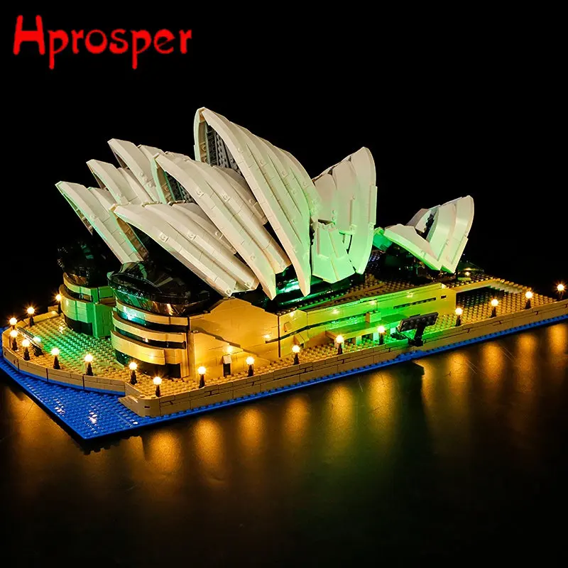 

Светодиодный светильник Hprosper для 10234 г., блоки для строительства Сидней оперы светильник ящиеся игрушки, только лампа + батарейный ящик (модель в комплект не входит)