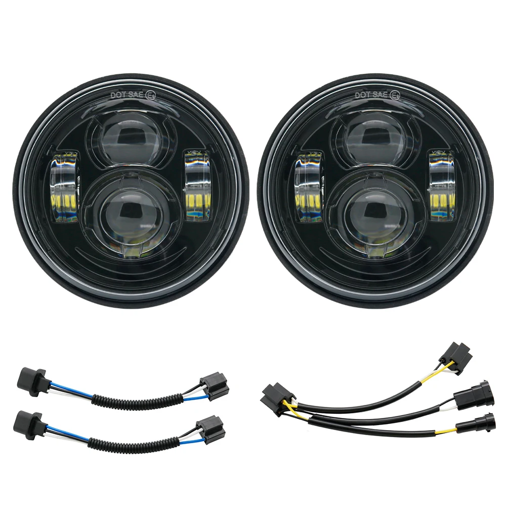 

4/6,5-дюймовая Светодиодная Фара Для Harley Dyna Fat Bob FXDF 2008-2017, Двойной Светодиодный Светильник Для Мотоцикла В Сборе