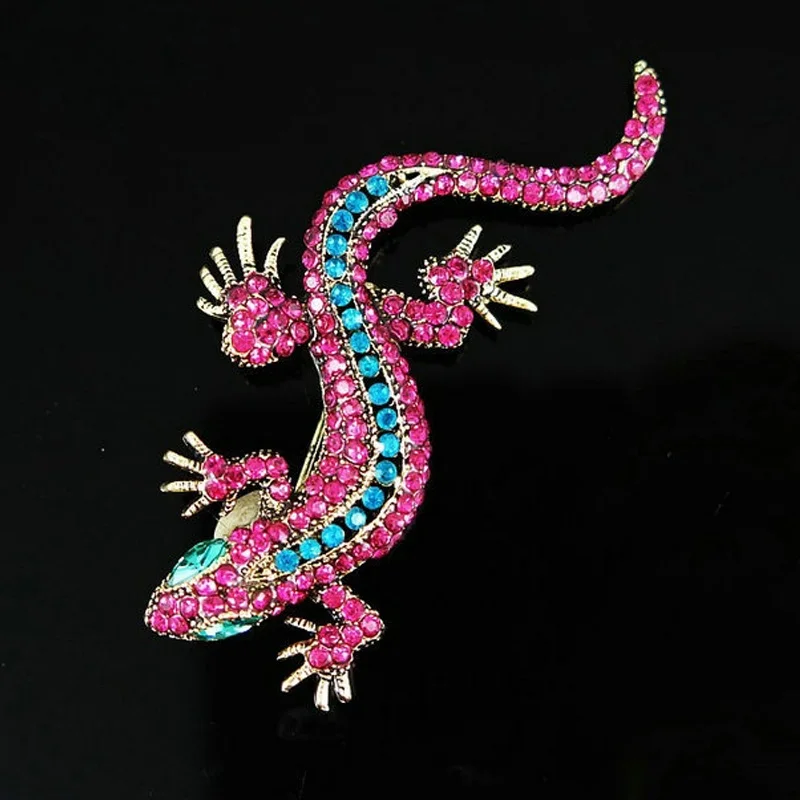 

Vintage red lizard brooches for woman clothes hat accessories animal brooch pin
