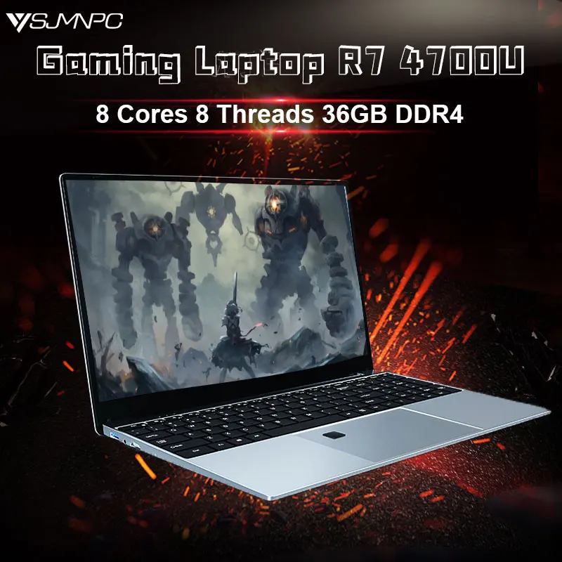 

15.6 Inch Ultrabook Laptops AMD Ryzen R7 4700U R5 4500U Backlit Keyboard Gaming Notebook 36GB DDR4 2TB Fingerprint Unlock Win10