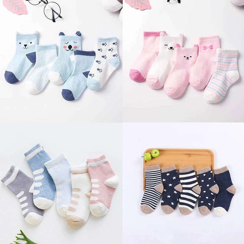 

5Pair Baby Anti Slip Floor Socks Autumn Winter Newborn Warm and Thick Socks New Born Baby Girl Boy Infant Indoor Sock