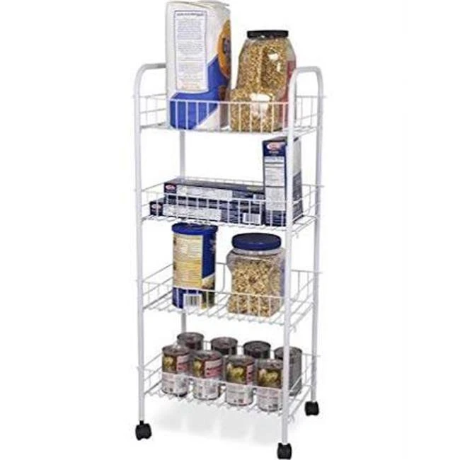

4-Tier Kitchen Trolley, White car accessories Free Shipping