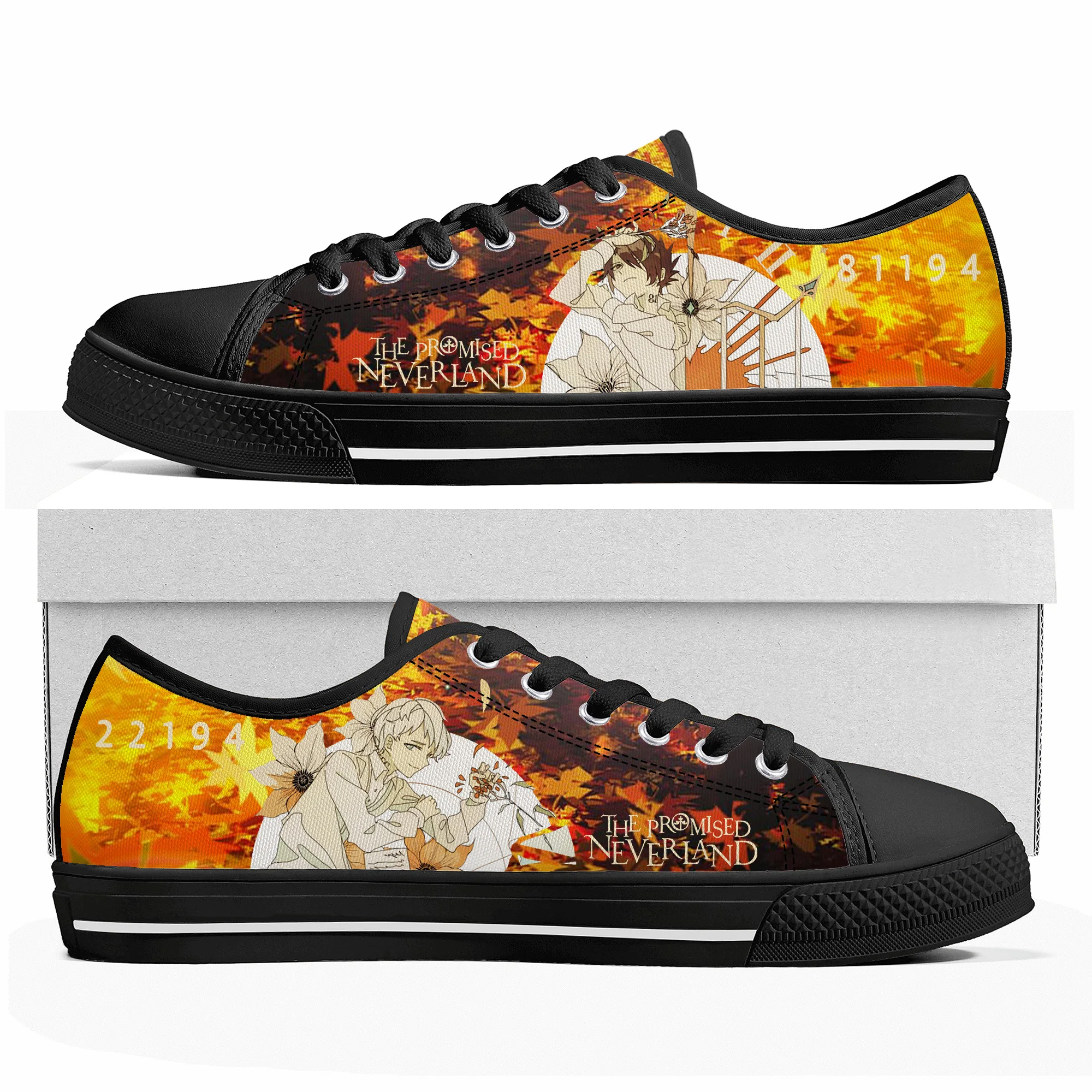 

The Promised Neverland Emma Low Top Sneakers Women Men Teenager High Quality Canvas Sneaker Casual Anime Cartoon Customize Shoes