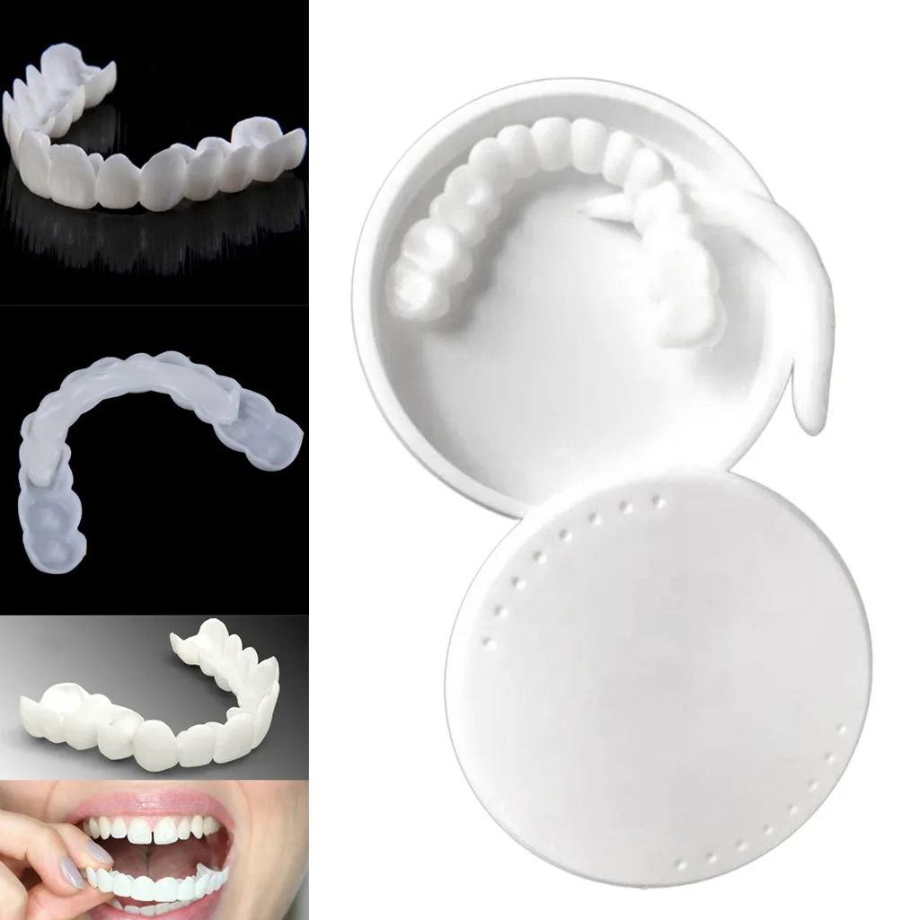 teeth whitening Teeth Braces Simulation Denture Dental veneers Silicone fake Perfect Smile braces False tooth 2Pcs/Set - купить по