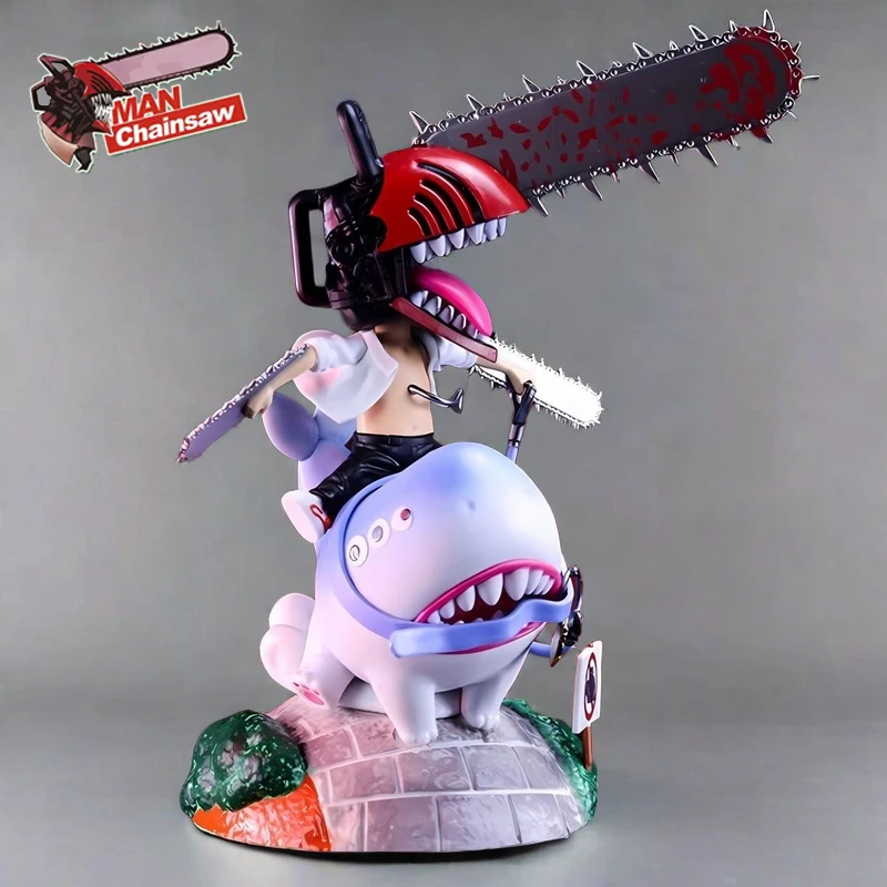 23 см бензопила человек Denji Rides A Shark милая аниме экшн-фигурка из ПВХ модель детской