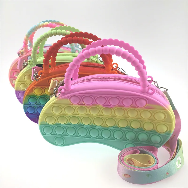

Игрушки-антистресс Funko Pop, силиконовая сумка через плечо с пузырьками, сумка для снятия сенсорного стресса с аутизмом, сумка для монет, сумоч...