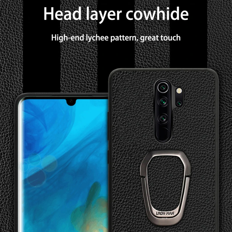 Чехол для телефона Xiaomi Mi 10 9 Se 9T 8 A3 A2 Lite POCO X2 F1 Max 3 текстура личи с кронштейном Redmi Note