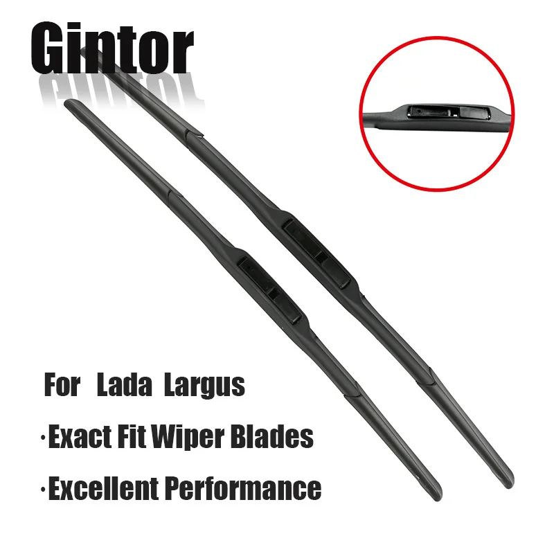 

Gintor Car Windscreen Wiper Blades For Lada Largus 20"+20" 2012 2013 2014 2015 2016 2017 Natural Rubber Fit Hook Arms Accessorie