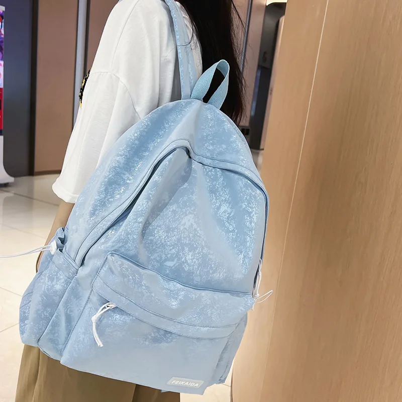 

Модный перламутровый легкий вместительный школьный рюкзак, многофункциональная дорожная сумка, простой нейтральный женский рюкзак