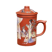 handmade yixing dragonbeauty purple clay tea mug with lid and tea infuser tea cup office water cup gift mug drinkware
