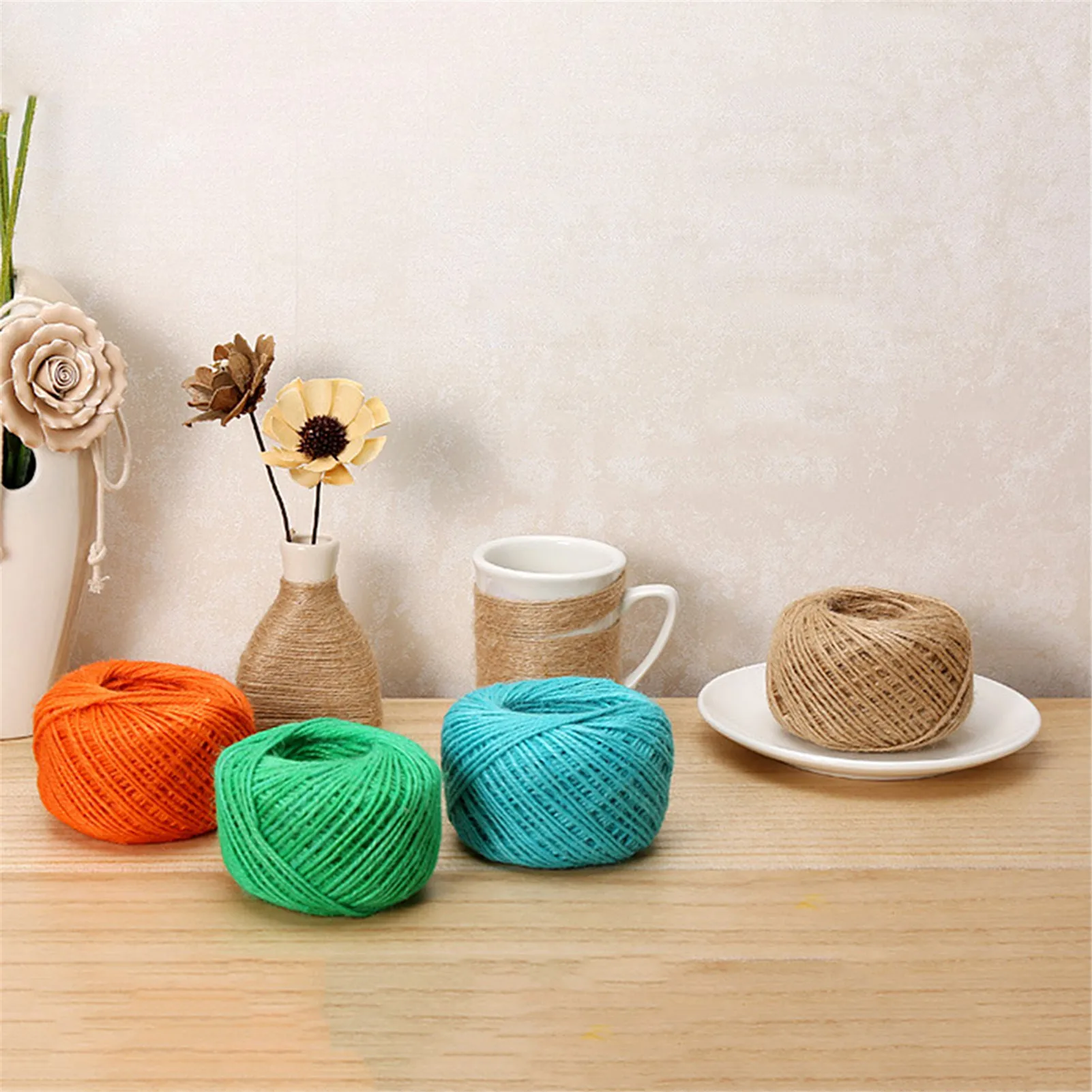 

Hemp Twine String For Crafts Colorful Twine String Solid Yarn Colorful Rope For Arts Crafts Mason Jars Knife Handle Wrapping 2mm