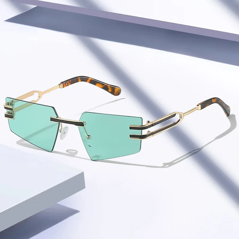 

2023 модные нестандартные солнцезащитные очки без оправы Женские винтажные цветные солнцезащитные очки в металлической оправе Jello мужские очки UV400 Солнцезащитные очки