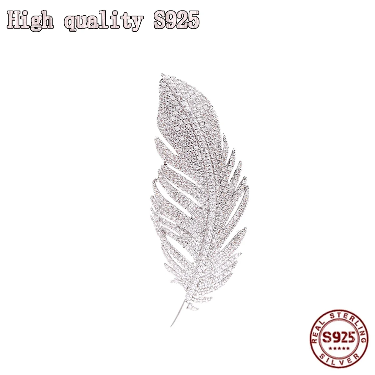 

Fashion Jewelry, High Quality Inlaid With Zircon Brooch, Charming Female Feather Brooch