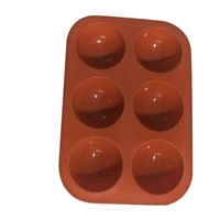 6 holes cake mold half ball baking mould diy silicone tray for ice ball chocolate jelly candle kitchen baking tool