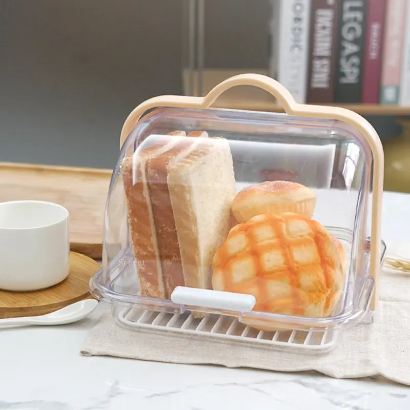 1pc Multi Purpose Transparent Storage box Spoon Storage Bin Portable Sealed Food Drain Rack Bread Tableware Cleaning Box