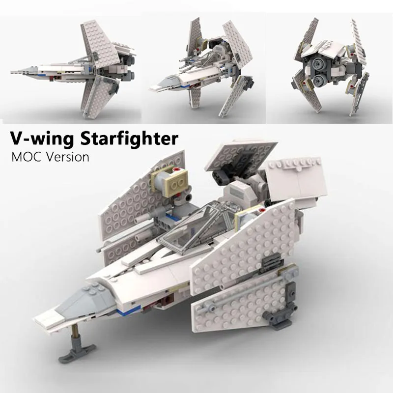 Конструктор MOC V-wing из серии Космос кубики модели игрушек модифицированные