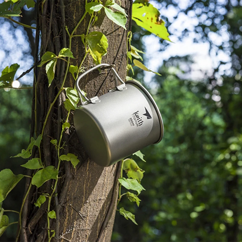 Кофейная кружка Keith Ti3240 с титановым покрытием 350 мл Ультралегкая портативная