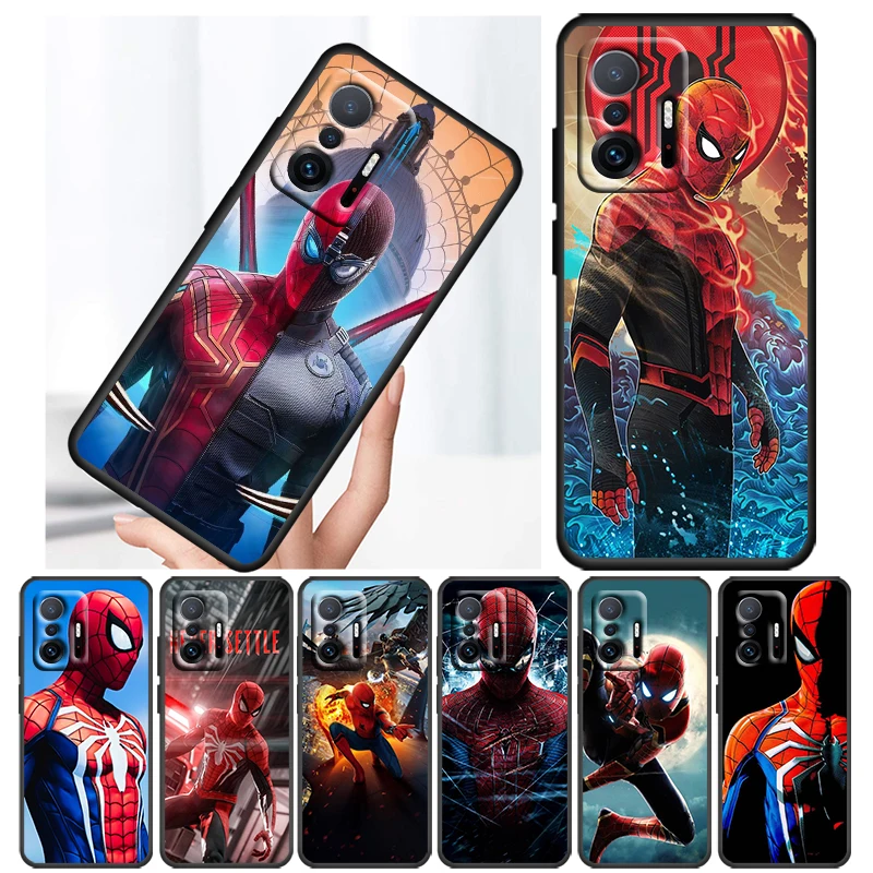 

Marvel Spiderman Avengers Case For Xiaomi 12T 12S 12 11 Ultra 11T 10T 9T Note 10 Pro Lite 5G Soft TPU Black Phone Cover Core