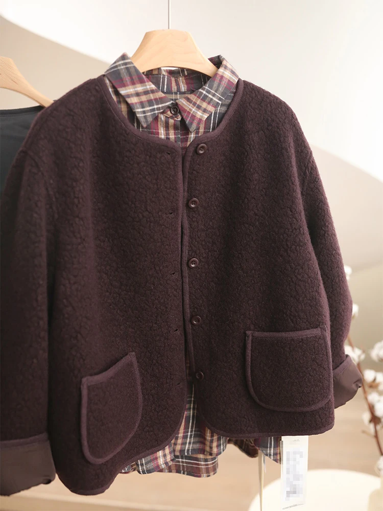 Macorsofia Versitile модное короткое пальто для женщин 2024 новое осенне-зимнее свободное