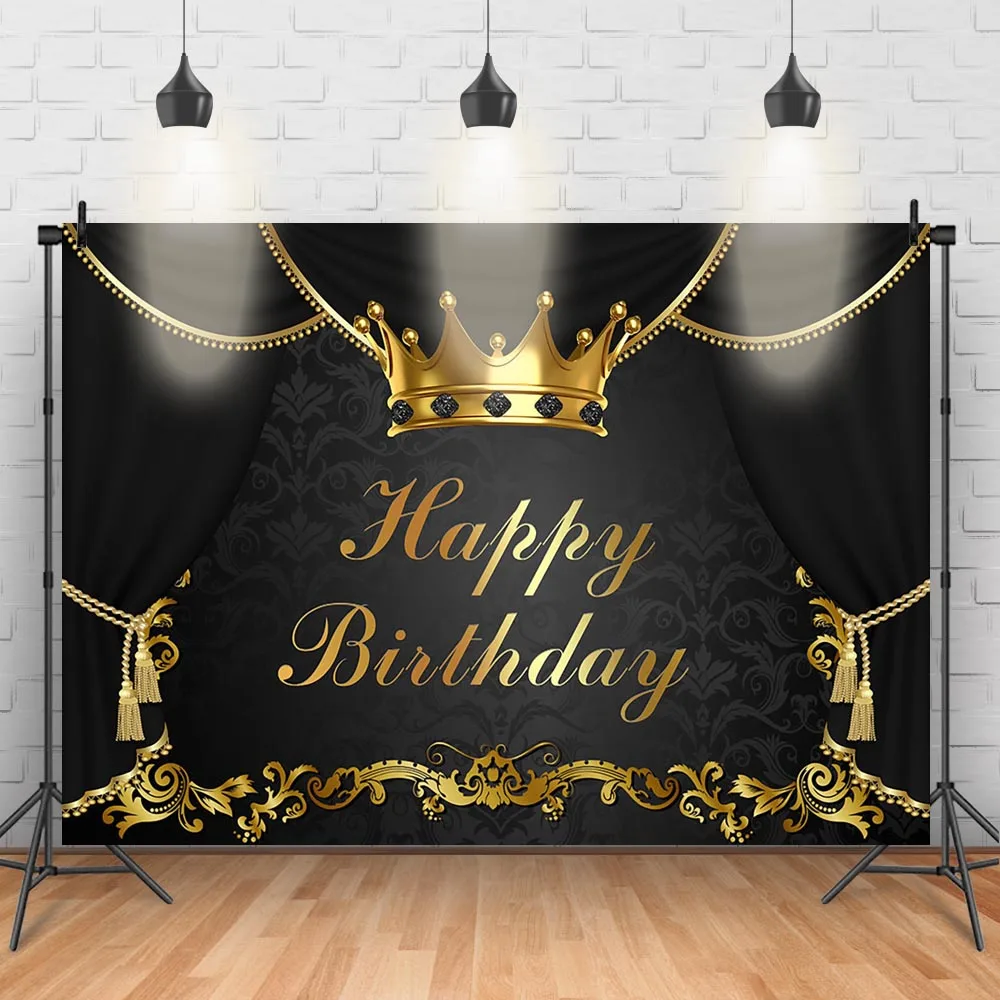Черный фон с днем рождения Золотая Корона Королевская корона фото фотосессия