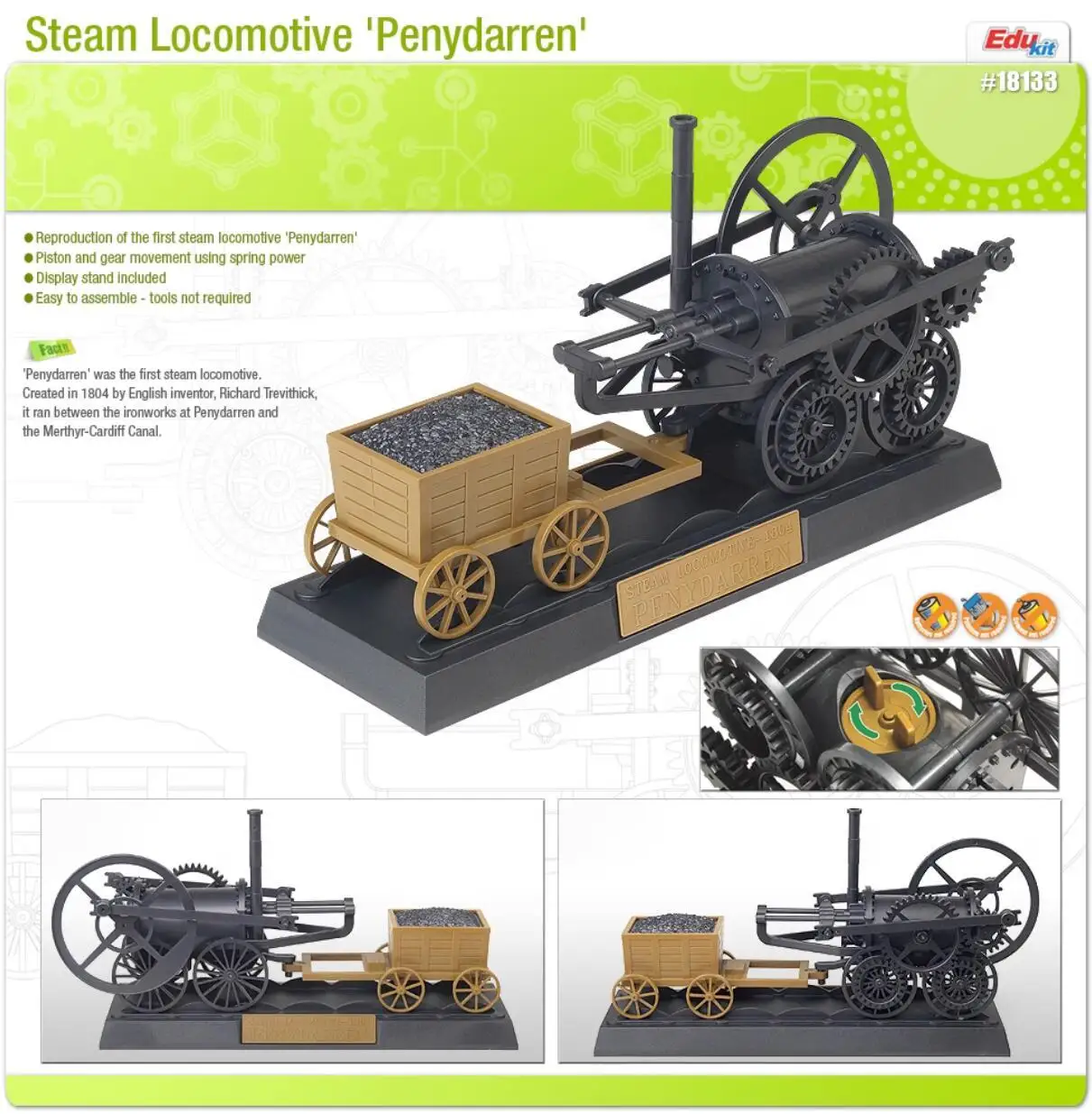 

Academy 18133 Steam Locomotive 'Penydarren' 1804 MRC Hobby, Plastic Model