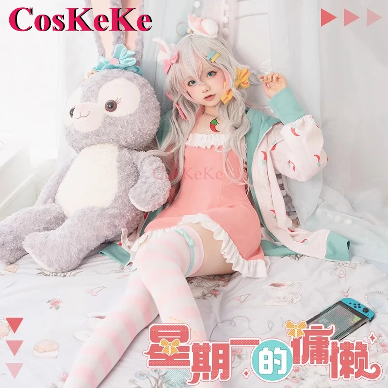 CosKeKe Kagura Nana Косплей Аниме VTuber Костюм Monday Laziness Sweet Lovely Одежда для отдыха Активная