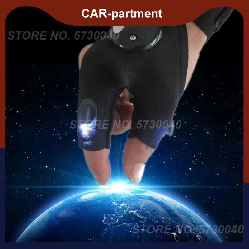 

Перчатки с полупальцами, светящиеся многофункциональные митенки с фонариком, для экстренных случаев, занятий спортом на открытом воздухе, ...