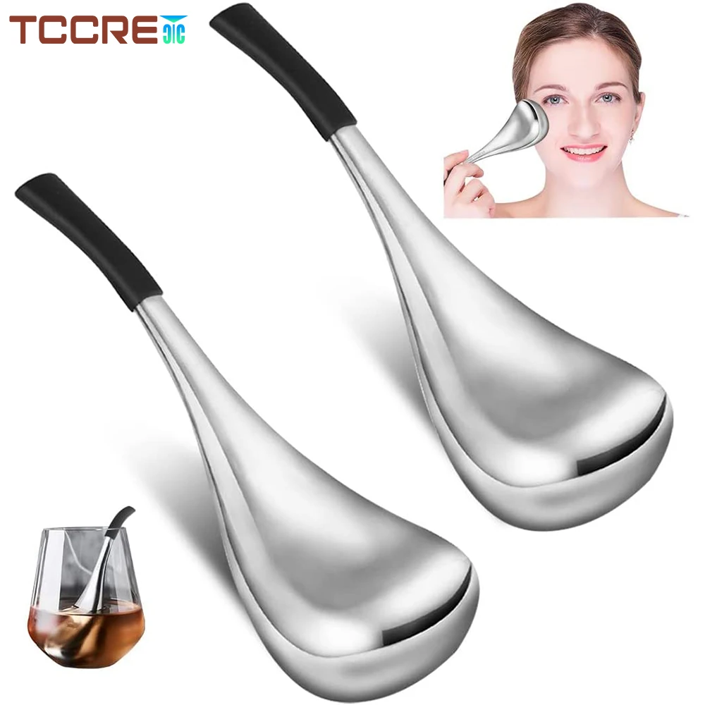 

Facial Ice Globes Massager Unbreakable Stainless Steel Beauty Cooling Sticks Skin Care Face Eyes Dark Circles Puffiness Wrinkles