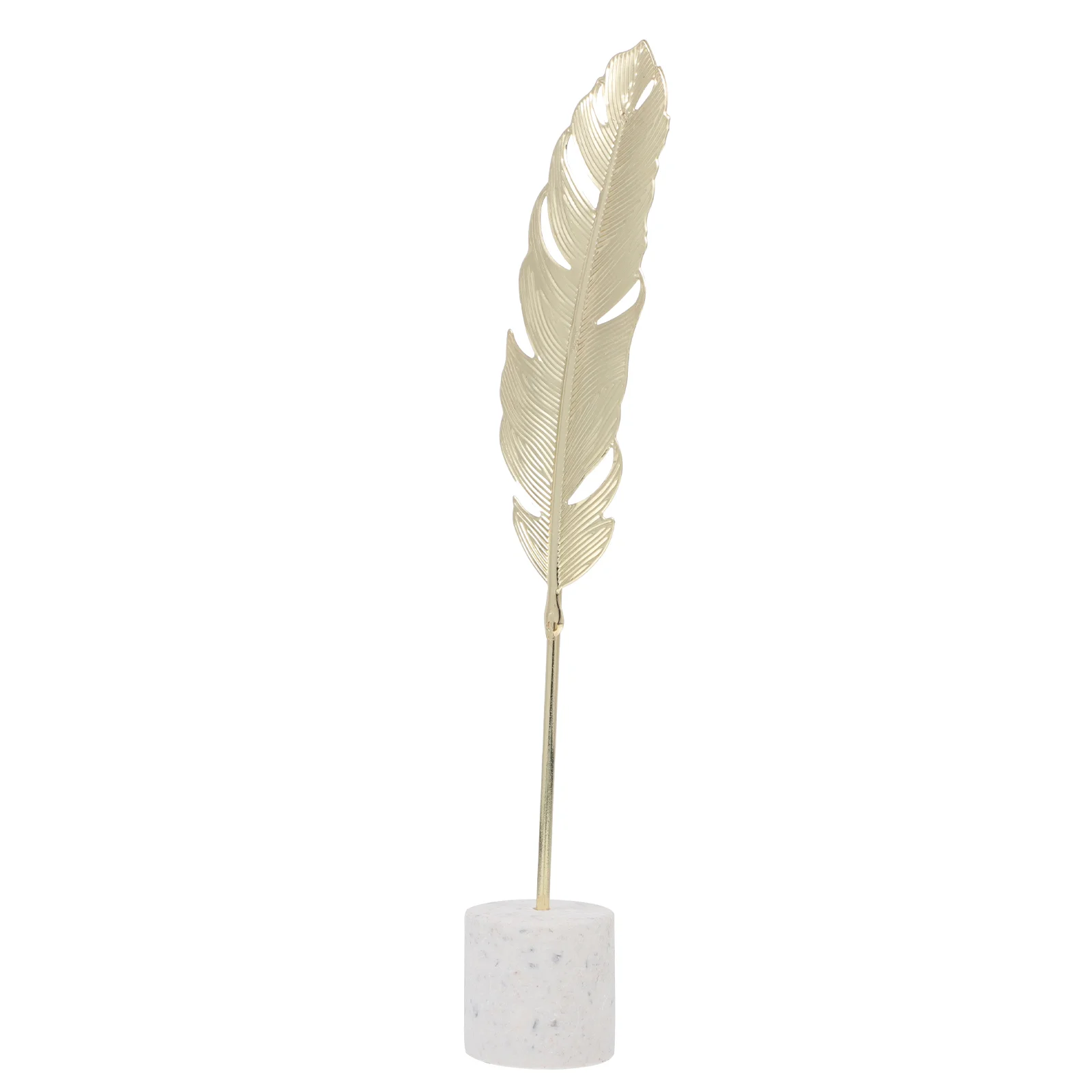 

Figurine Accent Decor Metal Leaf Decor with Base for Living Room Bedroom Tabletop Sculpture Ornament