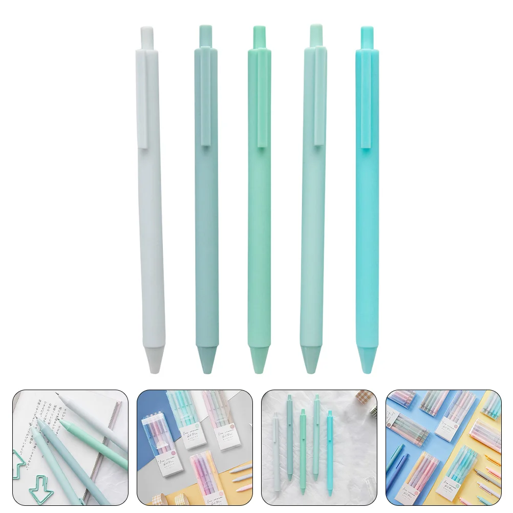 

Ручки гелевые офисные с прессом, тестовые Черные Карандаши для студентов, 5 шт.