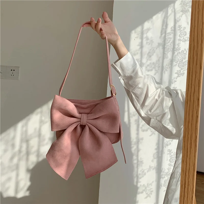 Elegant Women's Bow Underarm Bag Designer Leather Shoulder  Bags for Women 2023 New Fashion Lady Purses and Handbags Luxury