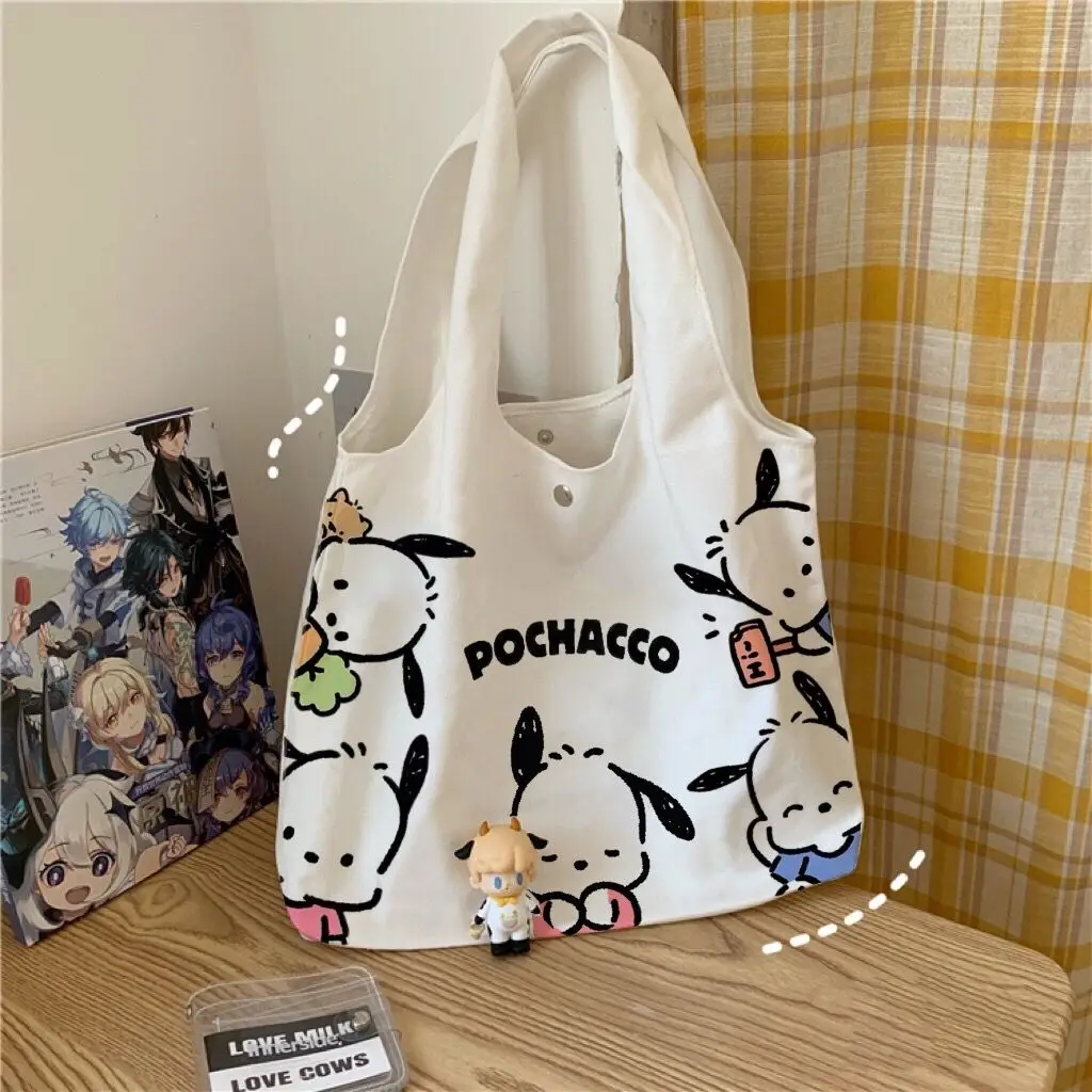 

Новинка, милая сумка через плечо Sanrio понравико для древней девушки, Корейская винтажная вместительная Холщовая Сумка в стиле ins для студентов, подарок