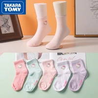takara tomy cartoon hello kitty thin socks childrens socks breathable mesh deodorant socks girls moisture wicking short socks