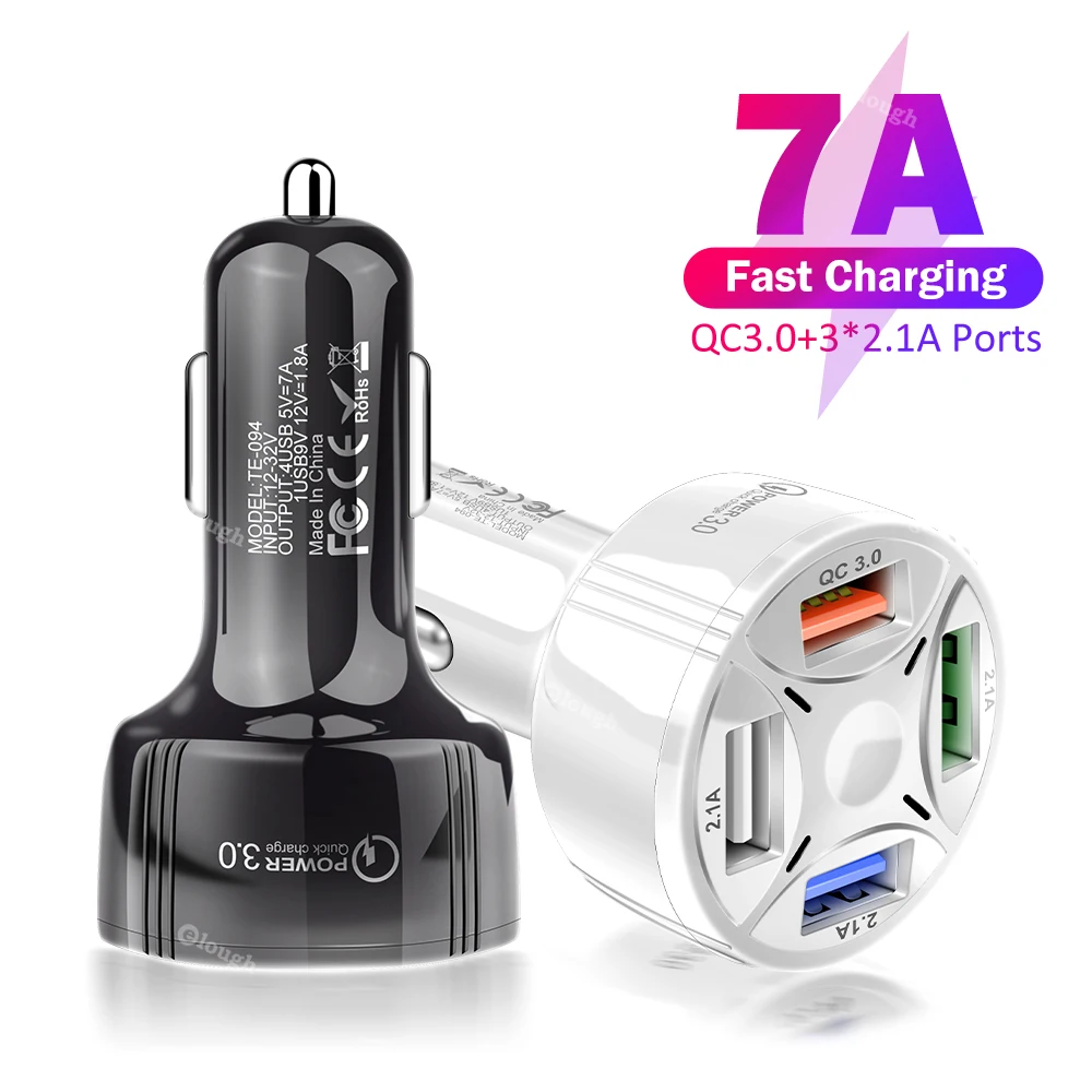Автомобильное зарядное устройство QC3.0 USB для Iphone GPS быстрая зарядка автомобильное
