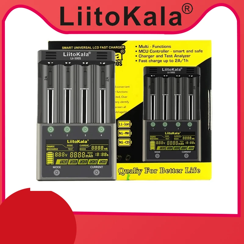 

Hot LiitoKala Lii-S8 Lii-500 Lii-600 Lii-PD4 battery Charger for 18650 26650 21700 AA AAA 3.7V/3.2V/1.2V/ lithium NiMH battery